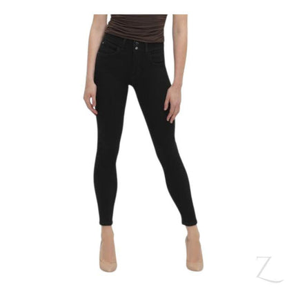Buy-Ladies High Rise Super Stretchy Super Skinny Strong Denim Jeans | Shape Up | "Gela" - A Grade-Black-32-Online-in South Africa-on Zalemart