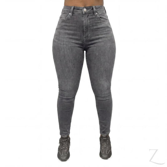 Buy-Ladies High Rise Super Stretchy Super Skinny Super Strong Curvy Denim Jeans | One Size Fits 3 | "Mafu" - B Grade-Grey-XS (32-36)-Regular-Online-in South Africa-on Zalemart