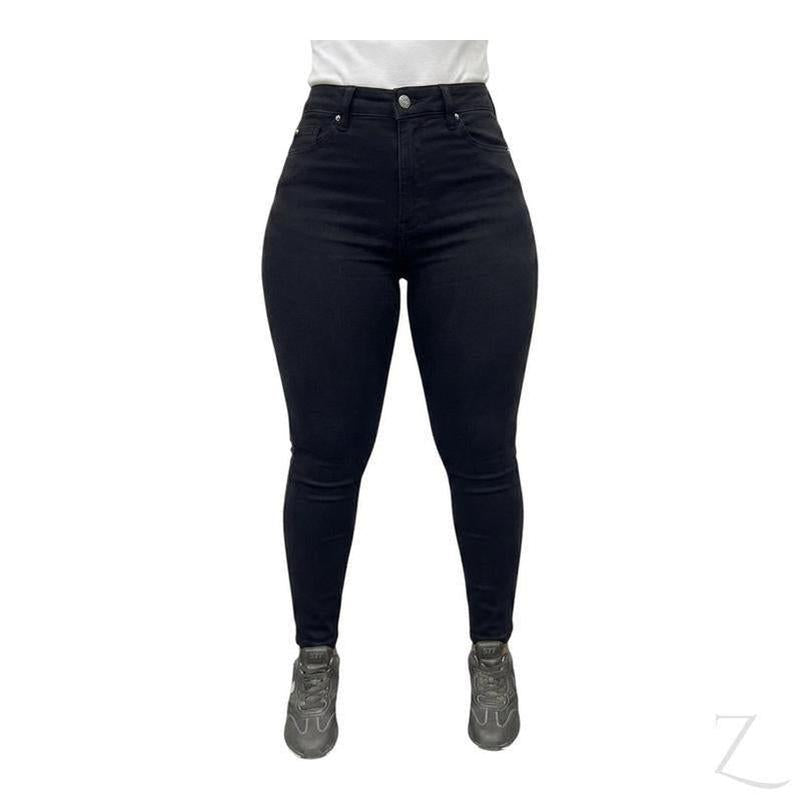 Buy-Ladies High Rise Super Stretchy Super Skinny Super Strong Denim Jeans | One Size Fits 2 | "Lula" - B Grade-Black-28-30-Regular-Online-in South Africa-on Zalemart
