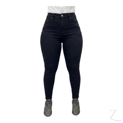 Buy-Ladies High Rise Super Stretchy Super Skinny Super Strong Denim Jeans | One Size Fits 2 | "Lula" - B Grade-Black-28-30-Regular-Online-in South Africa-on Zalemart