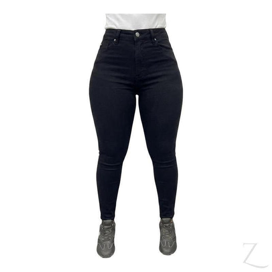 Buy-Ladies High Rise Super Stretchy Super Skinny Super Strong Denim Jeans | One Size Fits 2 | "Lula" - B Grade-Black-28-30-Regular-Online-in South Africa-on Zalemart