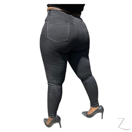 Buy-Ladies High Rise Super Stretchy Super Skinny Super Strong Denim Jeans | Plain | "Fele" - B Grade-Online-in South Africa-on Zalemart