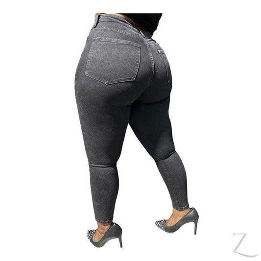 Buy-Ladies High Rise Super Stretchy Super Skinny Super Strong Denim Jeans | Plain | "Futhi" - B Grade-Online-in South Africa-on Zalemart
