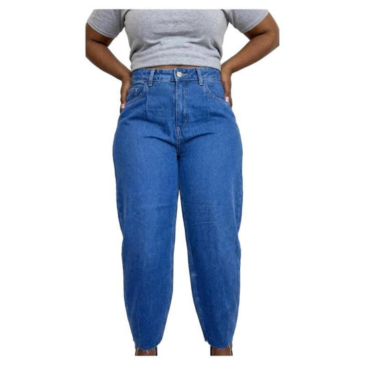 Buy-Ladies High Rise Super Strong Barrel Jeans | Denim | "Zia" - B Grade-Light Blue-26-Online-in South Africa-on Zalemart
