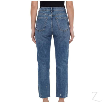 Buy-Ladies High Rise Super Strong Straight Leg Ripped Jeans | Cropped | "Zia" - B Grade-Online-in South Africa-on Zalemart