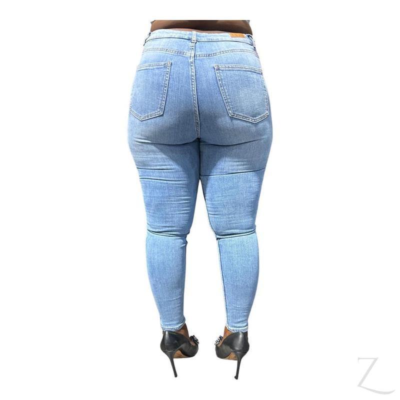 Buy-Ladies High Rise Super Strong Super Skinny Slightly Stretchy Denim Jeans | Plain | "Rio"-Online-in South Africa-on Zalemart