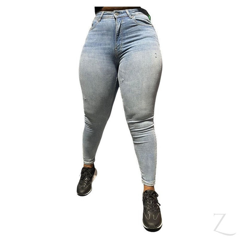 Buy-Ladies High Rise Super Strong Super Skinny Super Stretchy Denim Jeans | Ripped | "Sia"-Online-in South Africa-on Zalemart