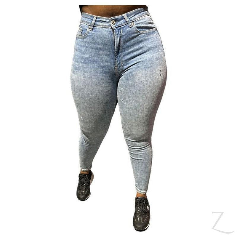 Buy-Ladies High Rise Super Strong Super Skinny Super Stretchy Denim Jeans | Ripped | "Sia"-Online-in South Africa-on Zalemart