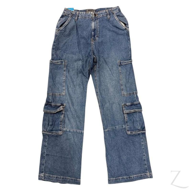 Buy-Ladies High Rise Super Strong Wide-Leg Denim Jeans | Cargo | "Gisi" - B Grade-Online-in South Africa-on Zalemart