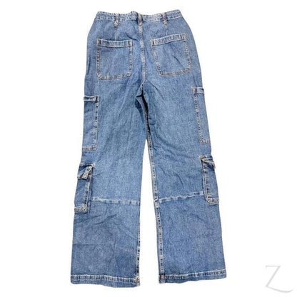 Buy-Ladies High Rise Super Strong Wide-Leg Denim Jeans | Cargo | "Gisi" - B Grade-Online-in South Africa-on Zalemart