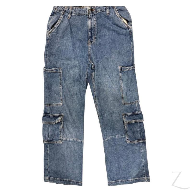 Buy-Ladies High Rise Super Strong Wide-Leg Denim Jeans | Cargo | "Gisi" - B Grade-Online-in South Africa-on Zalemart
