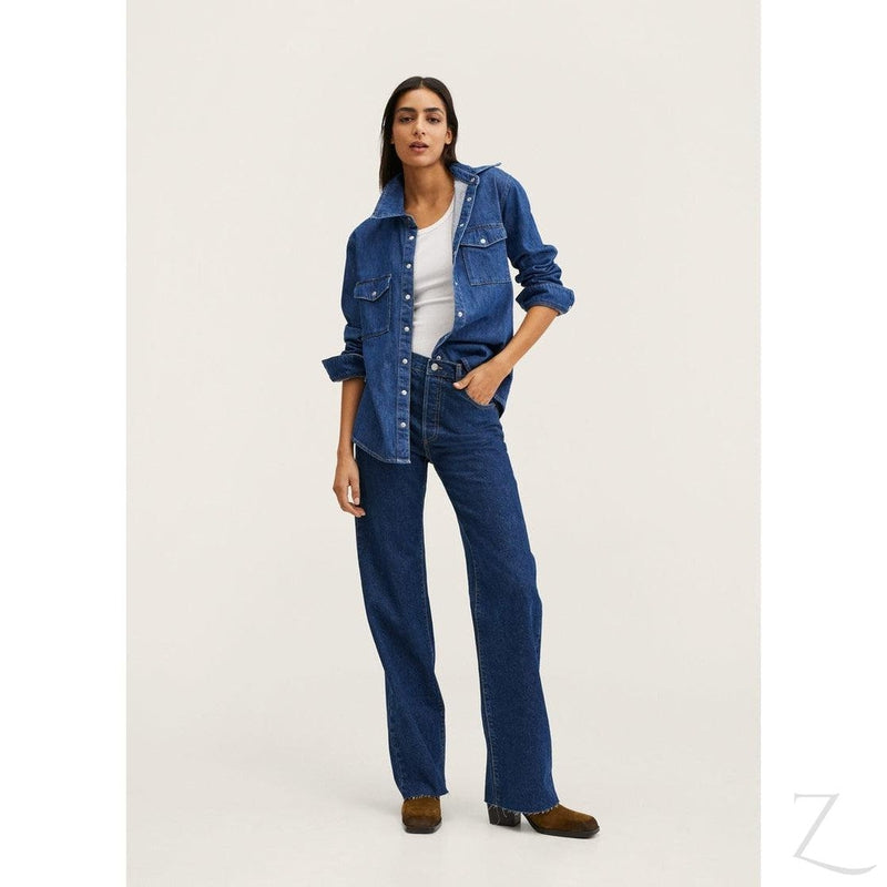 Buy-Ladies High Rise Super Strong Wide Leg Denim Jeans | Frayed Hem | "Sithelo"-Online-in South Africa-on Zalemart