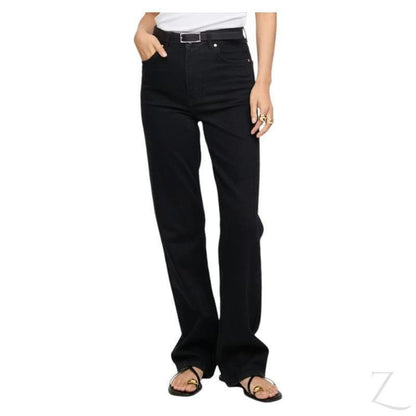 Buy-Ladies High Rise Super Strong Wide Leg Denim Jeans | Plain | "Wasi" - B Grade-Black-22-Regular-Online-in South Africa-on Zalemart