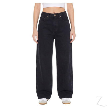 Buy-Ladies High Rise Super Strong Wide-Leg Denim Jeans | Plain | "Zia" - B Grade-Black-24-Online-in South Africa-on Zalemart