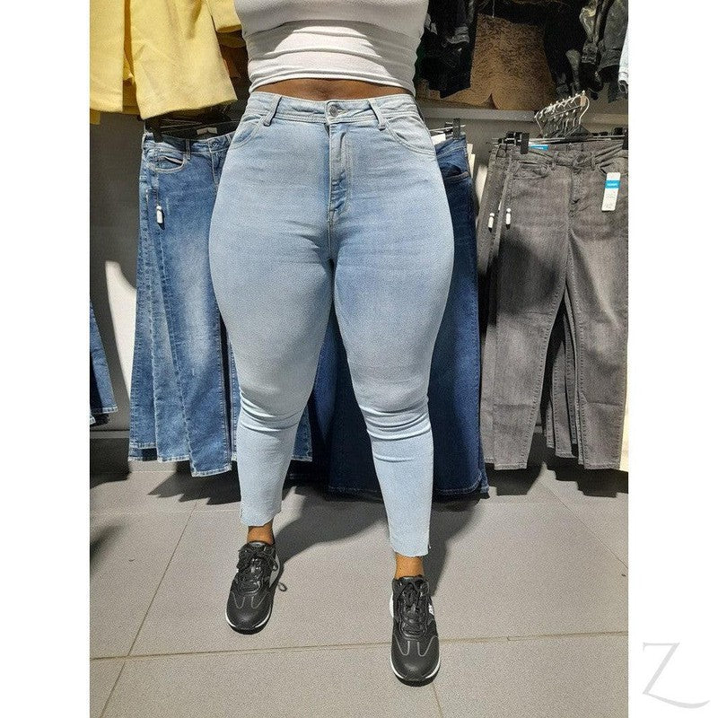 Buy-Ladies High Waist Stretchy Strong Skinny Jeans | Slit Hem | "Ibhuku"-Online-in South Africa-on Zalemart