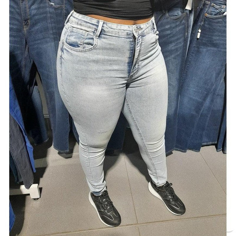 Buy-Ladies High Waist Strong Stretchy Slim Fit Denim Jeans | Plain | "Juni"-Online-in South Africa-on Zalemart