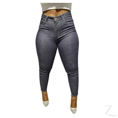Buy-Ladies High Waist Super Skinny Slightly Stretchy Strong Denim Jeans | Plain | "Ibhuku"-Navy Blue-28-Online-in South Africa-on Zalemart