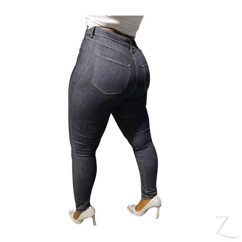 Buy-Ladies High Waist Super Skinny Slightly Stretchy Strong Denim Jeans | Plain | "Ibhuku"-Online-in South Africa-on Zalemart