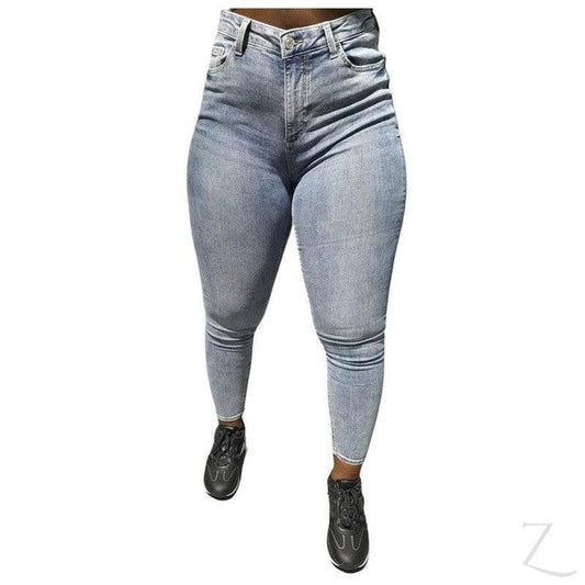 Buy-Ladies High Waist Super Skinny Super Stretchy Super Strong Denim Jeans | Plain | "Ibhuku"-Light Blue-30-Online-in South Africa-on Zalemart