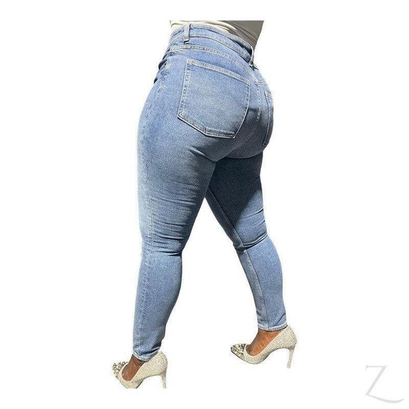 Buy-Ladies High Waist Super Skinny Super Strong Slightly Stretchy Denim Jeans | Plain | "Futhi"-Online-in South Africa-on Zalemart