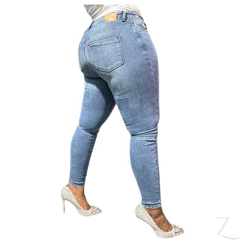 Buy-Ladies High Waist Super Skinny Super Strong Stretchy Denim Jeans | Plain | "Phela"-Online-in South Africa-on Zalemart