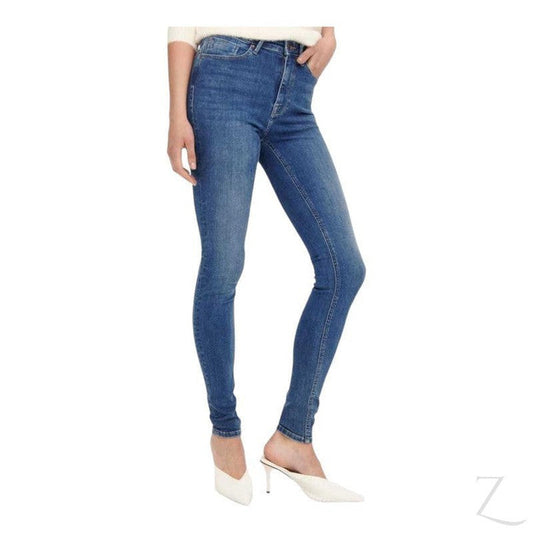 Buy-Ladies High Waist Super Stretchy Super Skinny Denim Jeans | Plain | "Phela"-Blue-XS-Regular-Online-in South Africa-on Zalemart