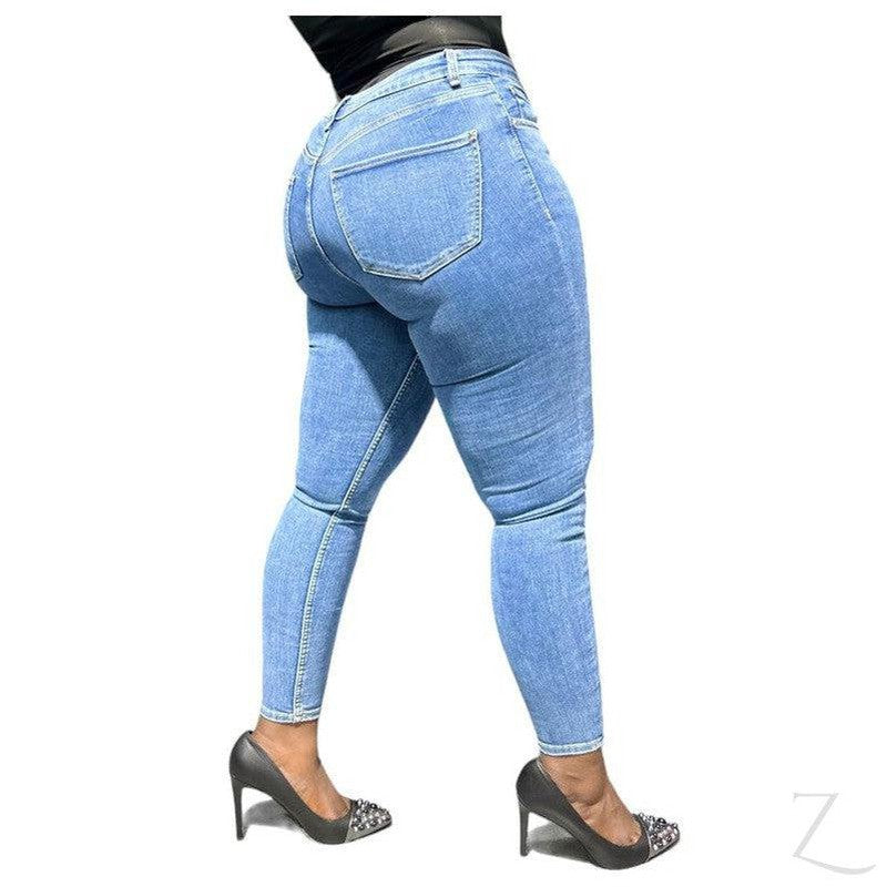 Buy-Ladies High Waist Super Stretchy Super Skinny Strong Denim Jeans | Plain | "Zia"-Online-in South Africa-on Zalemart