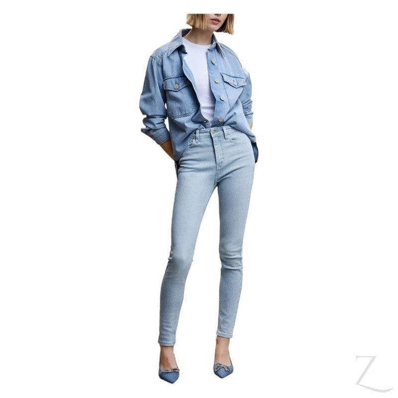 Buy-Ladies High Waist Super Strong Skinny Stretchy Denim Jeans | Plain | "Sithelo"-Online-in South Africa-on Zalemart