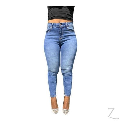 Buy-Ladies High Waist Super Strong Stretchy Skinny Denim Jeans | Plain | "Roo" - B Grade-Online-in South Africa-on Zalemart