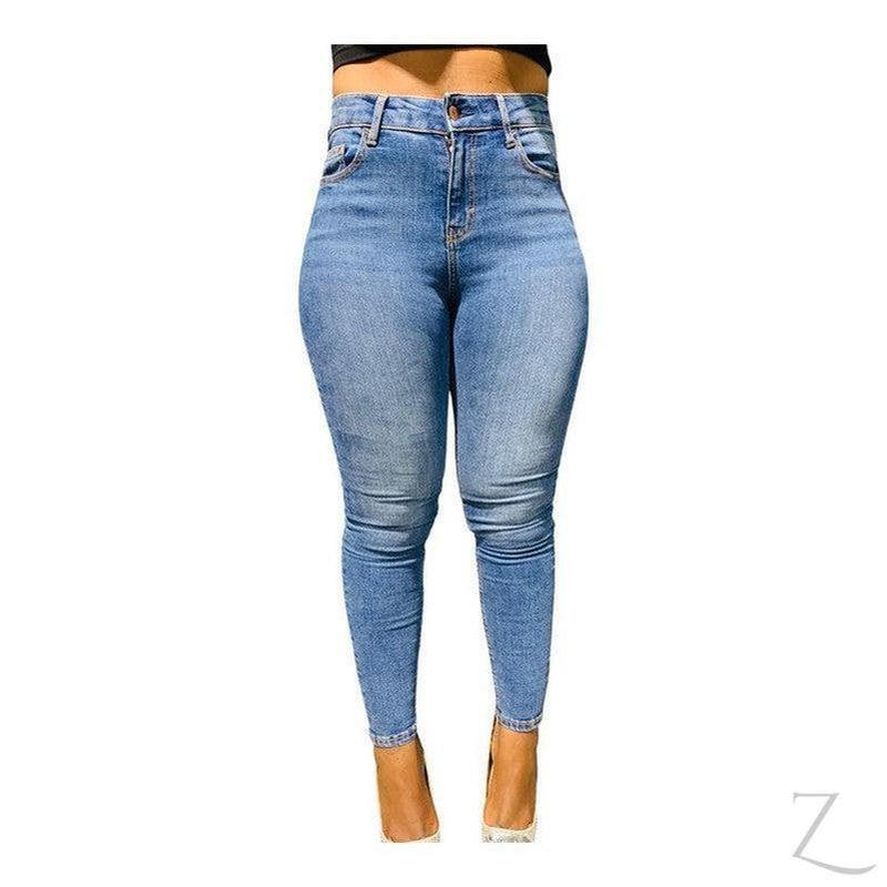 Buy-Ladies High Waist Super Strong Stretchy Skinny Denim Jeans | Plain | "Roo" - B Grade-Online-in South Africa-on Zalemart