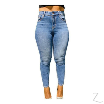 Buy-Ladies High Waist Super Strong Stretchy Skinny Denim Jeans | Plain | "Roo" - B Grade-Online-in South Africa-on Zalemart