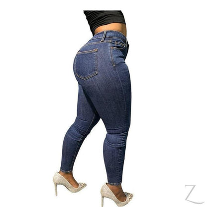 Buy-Ladies High Waist Super Strong Stretchy Skinny Denim Jeans | Plain | "Roo" - B Grade-Online-in South Africa-on Zalemart