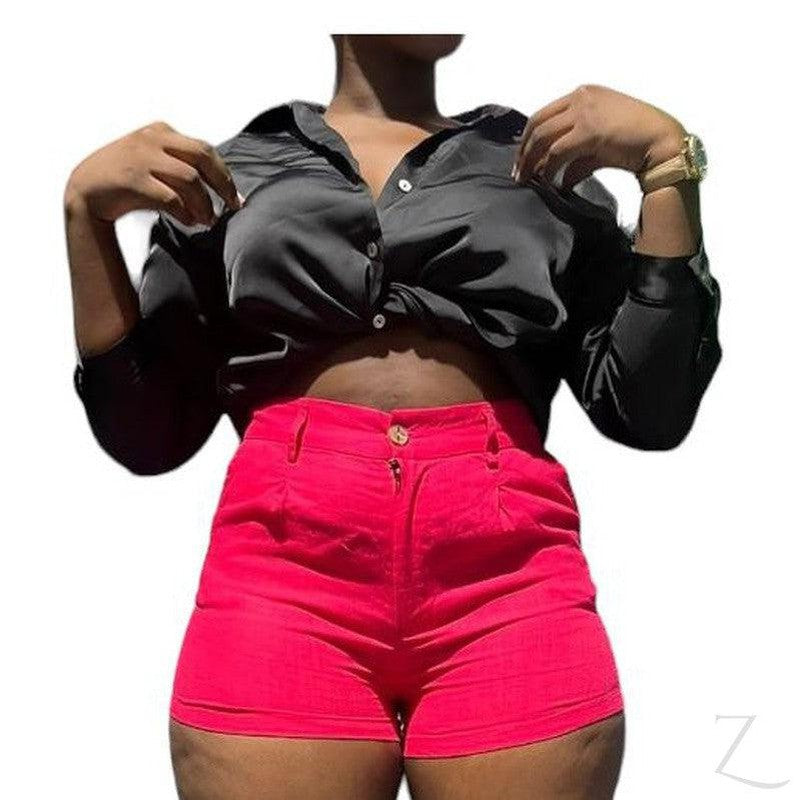 Buy-Ladies High Waist Twill Shorts | "Fele"-Online-in South Africa-on Zalemart