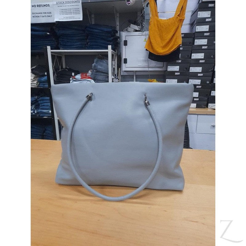 Buy-Ladies Large Shopper Bag | PU Leather | "Bala"-Grey-Online-in South Africa-on Zalemart