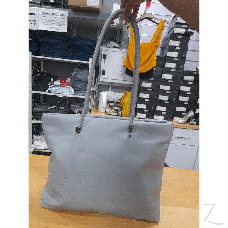 Buy-Ladies Large Shopper Bag | PU Leather | "Bala"-Grey-Online-in South Africa-on Zalemart