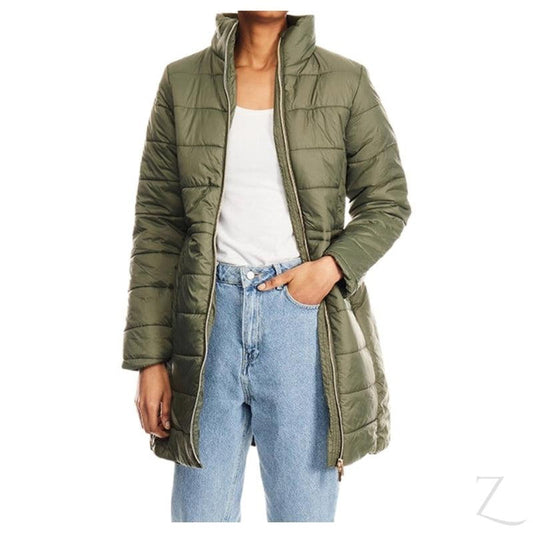 Buy-Ladies Long Puffer Jacket | "Impela"-Green-XS-Online-in South Africa-on Zalemart