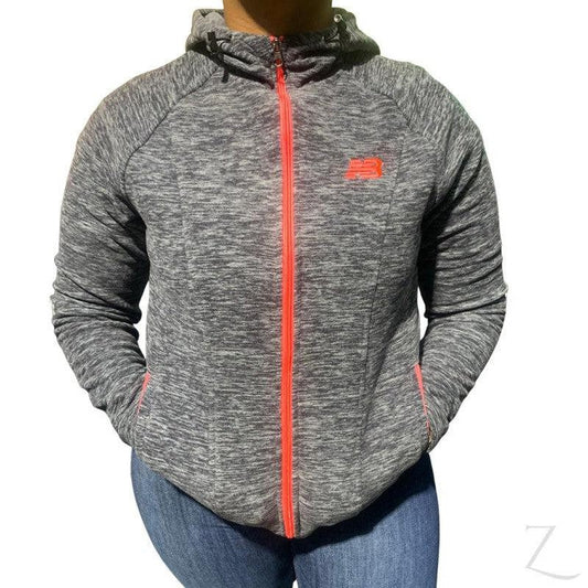 Buy-Ladies Long Sleeve Athleisure Jacket | Hooded | "Jima"-Grey & Orange-S-Online-in South Africa-on Zalemart