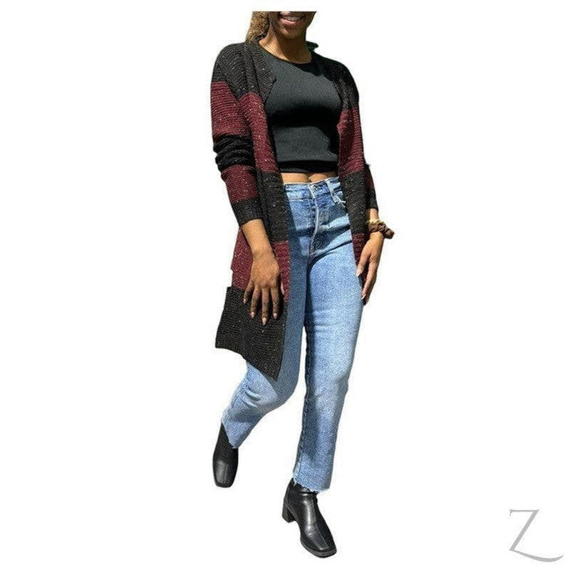 Buy-Ladies Open Front Woolly Cardigan | Long | "Zia"-Online-in South Africa-on Zalemart