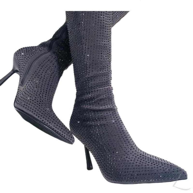 Buy-Ladies Over The Knee Stiletto Fabric Boots | "Zia"-Online-in South Africa-on Zalemart