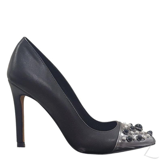 Buy-Ladies Pointed Toe Stiletto Heel Pumps | Studded | "Khulu"-Matte Black-3-Online-in South Africa-on Zalemart
