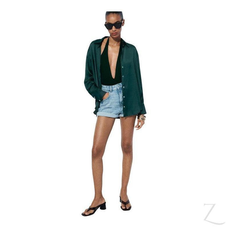 Buy-Ladies Satin Effect Basic Shirt | Long SLeeve | "Zia"-Online-in South Africa-on Zalemart