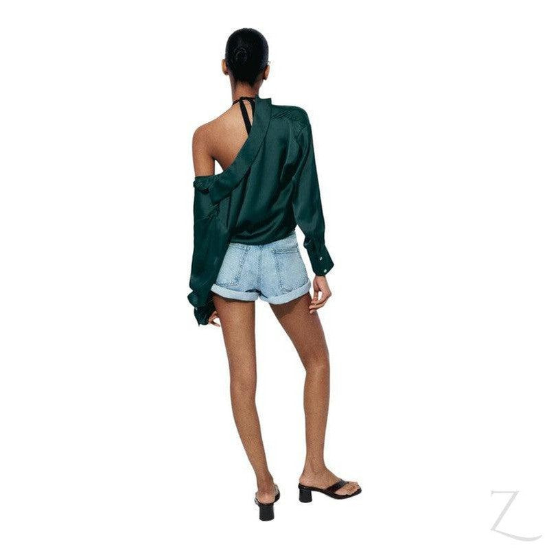 Buy-Ladies Satin Effect Basic Shirt | Long SLeeve | "Zia"-Online-in South Africa-on Zalemart