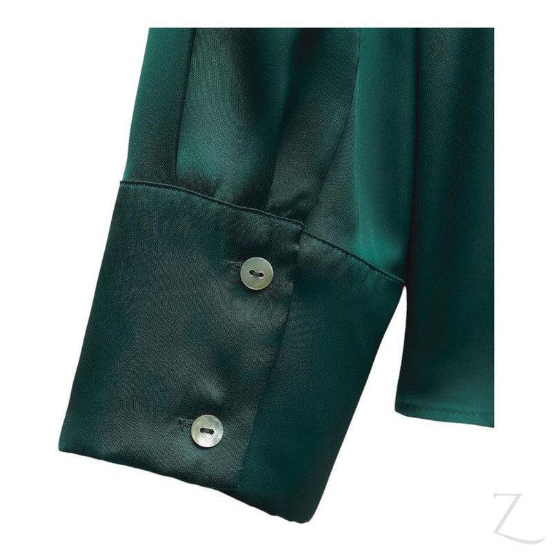 Buy-Ladies Satin Effect Basic Shirt | Long SLeeve | "Zia"-Online-in South Africa-on Zalemart