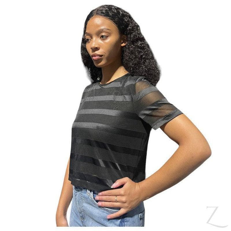 Buy-Ladies Silky Mesh Top | Striped | "Ria"-Online-in South Africa-on Zalemart