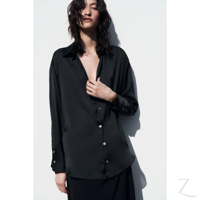 Buy-Ladies Silky Satin Shirt | Plain | "Zia"-Online-in South Africa-on Zalemart