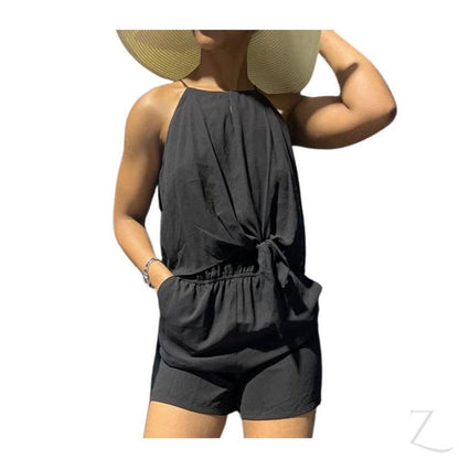 Buy-Ladies Sleeveless Summer Romper | Short | "Tisa"-Black-XS-Online-in South Africa-on Zalemart