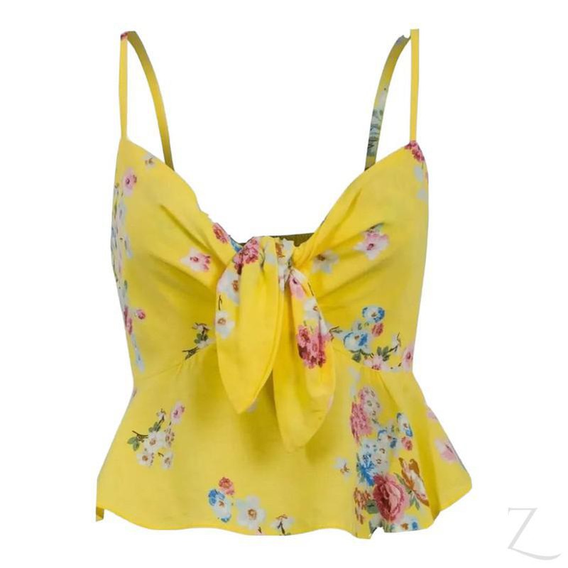 Buy-Ladies Strappy All-Over Print Top | "Oola"-Yellow-XXS-Online-in South Africa-on Zalemart