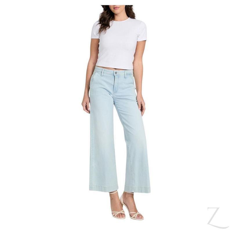 Buy-Ladies Stretchy Strong Wide Leg Denim Jeans | Cropped | "Gela" - B Grade-Online-in South Africa-on Zalemart