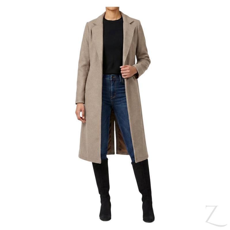Buy-Ladies Strong Felt Textured Coat | Plain | "Zia" - A Grade-Hazelnut-XS-Online-in South Africa-on Zalemart