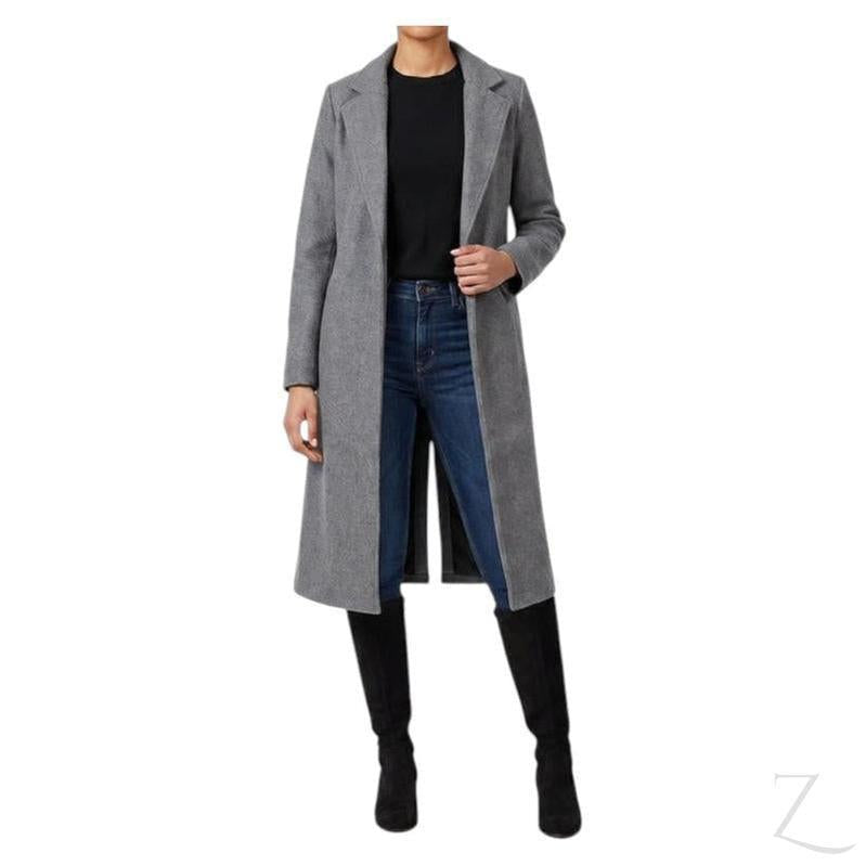 Buy-Ladies Strong Felt Textured Coat | Plain | "Zia" - A Grade-Light Grey-XS-Online-in South Africa-on Zalemart